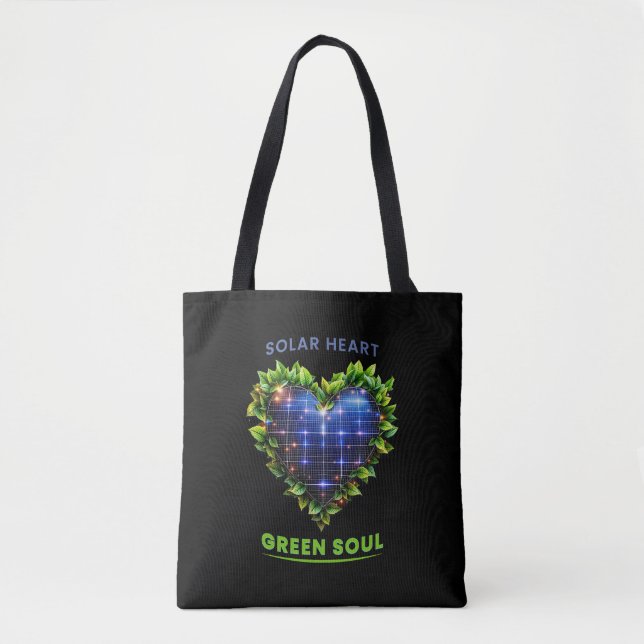 Solar Heart Green Soul – Solarpunk Tote Bag (Front)