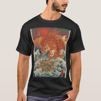 Solar Kitsune Over Waves T-Shirt