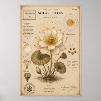Solar Lotus Victorian Botanical Museum Print