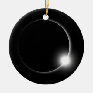 Solar Lunar Eclipse Moon Sun Flare Photography Ceramic Tree Decoration