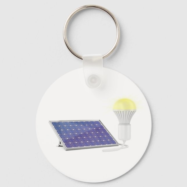Solar panel and light bulb key ring (Front)