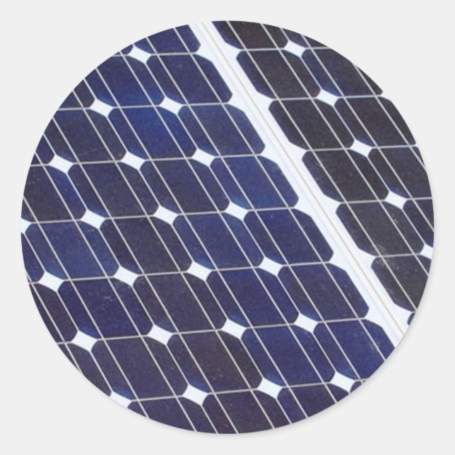Solar panel classic round sticker (Front)
