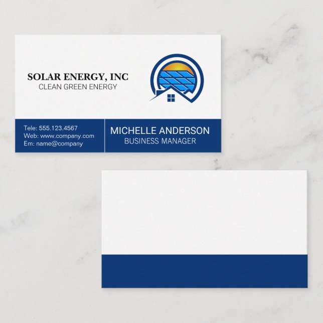 Solar Panel Energy Logo | Home Business Card (Front/Back)