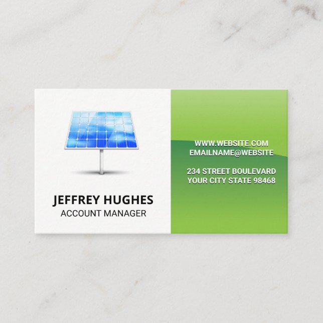 Solar Panel Icon | Clean Energy Business Card (Front)