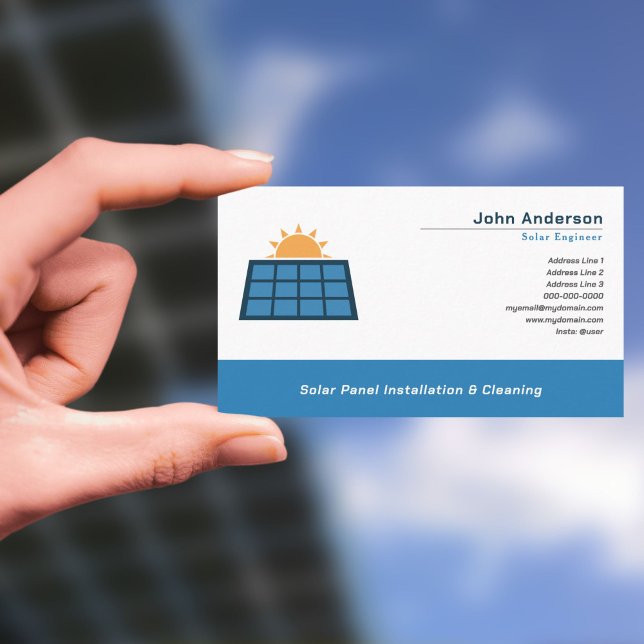 Solar Panel Installation & Cleaning  Business Card (Solar Panel Installation & Cleaning Business Card)