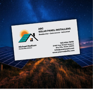 Solar Panel Installation Company Business Card