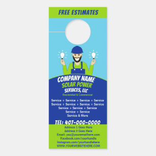 Solar Panel Light Bulb Services Company Door Hang Door Hanger