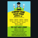 Solar Panel Light Bulb Services Company  Flyer<br><div class="desc">Personalise and customise this eye-catching solar (power washing) professional door hanger template design to suit your business/company's needs. This solar template displays picture of solar panel service technician character holding light bulbs. Add your logo for more effective branding. Customise the coupon offer on door hanger to attract potential clients. Great...</div>