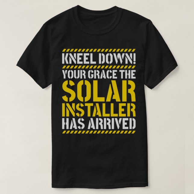 Solar Panel Renewable Energy Kneel Down Solar Inst T-Shirt (Design Front)