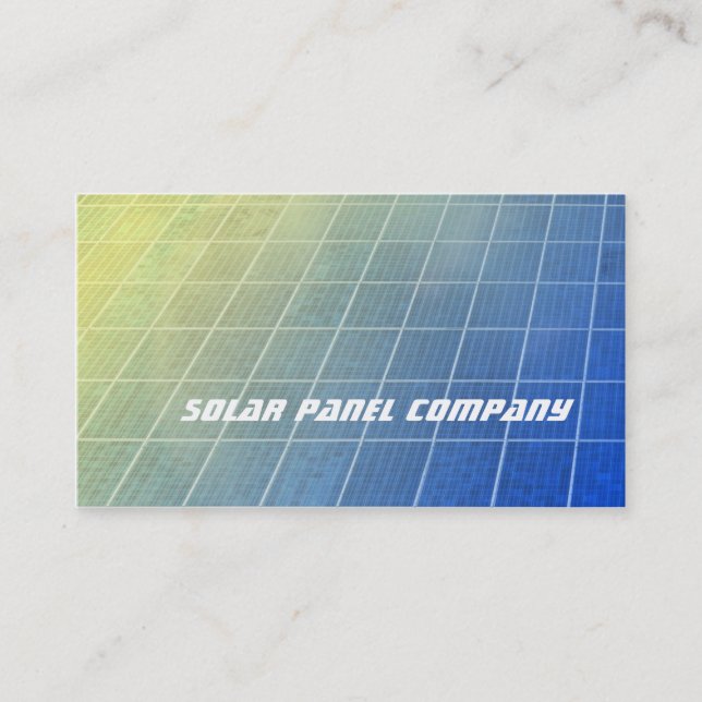 Solar panels blue and yellow shading business card (Front)