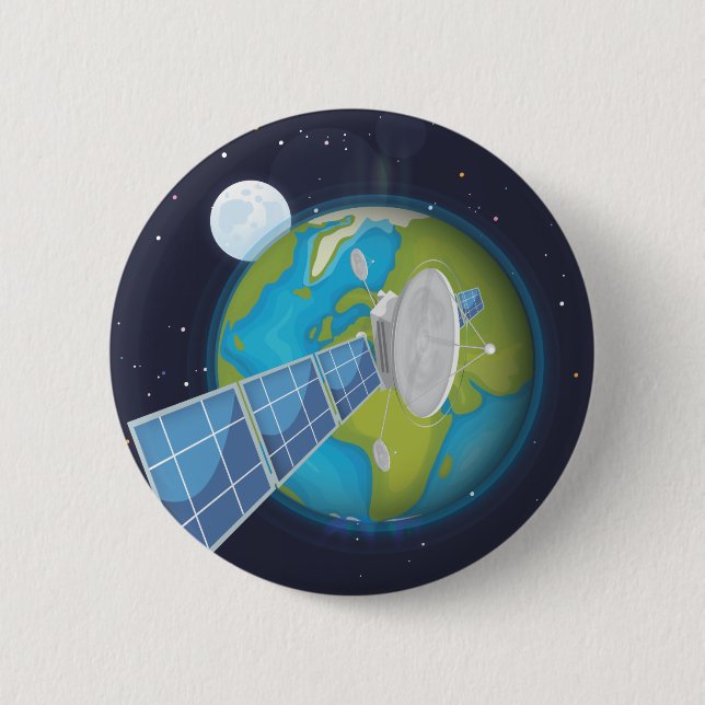 solar Panels cartoon 6 Cm Round Badge (Front)