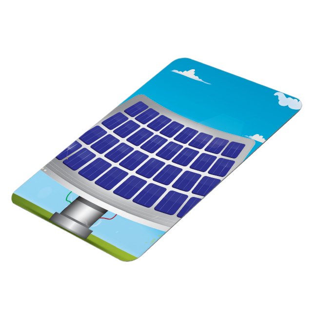 solar Panels cartoon Magnet (Left Side)