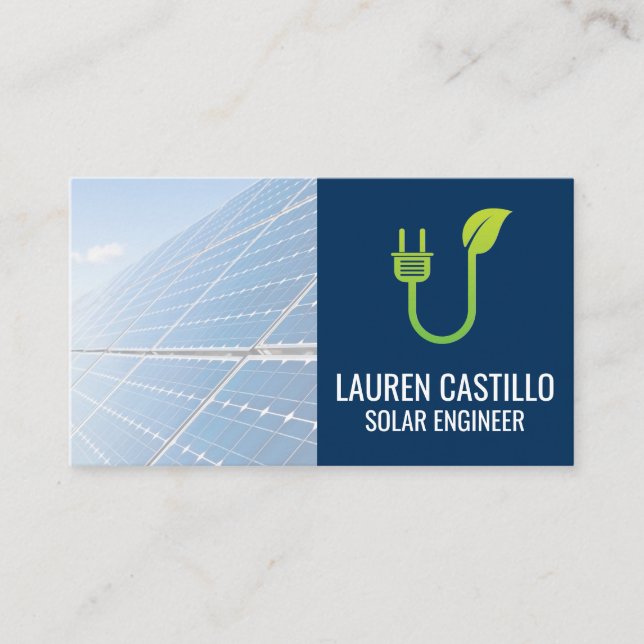 Solar Panels | Clean Energy Logo Business Card (Front)