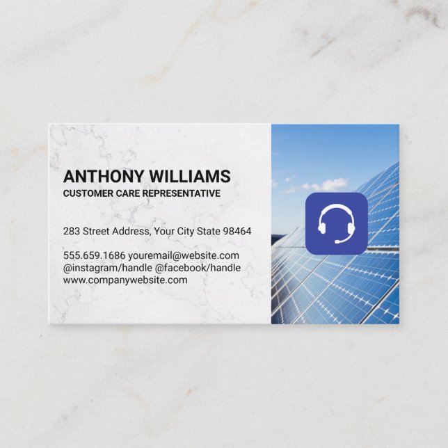 Solar Panels | Customer Care Head Set Appointment Card (Front)