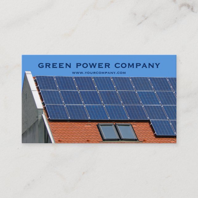 solar panels - green energy business card (Front)