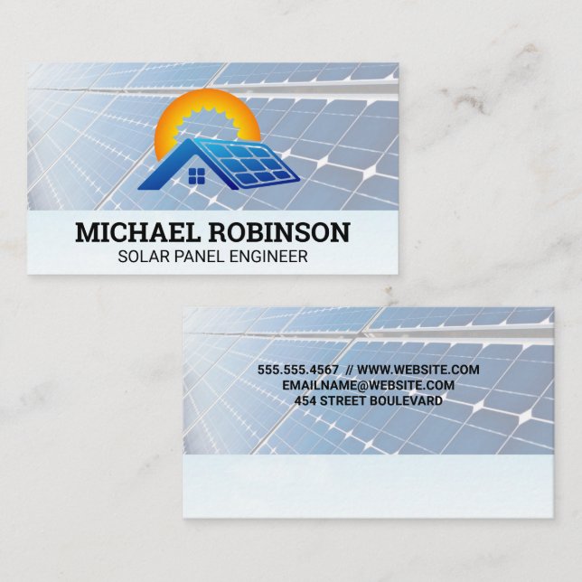 Solar Panels | Home Energy Icon Business Card (Front/Back)