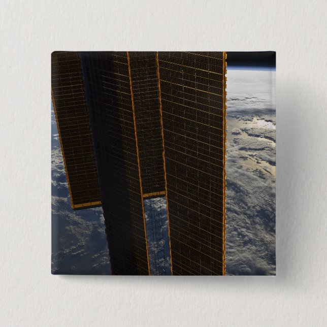 Solar panels of the International Space Station 15 Cm Square Badge (Front)