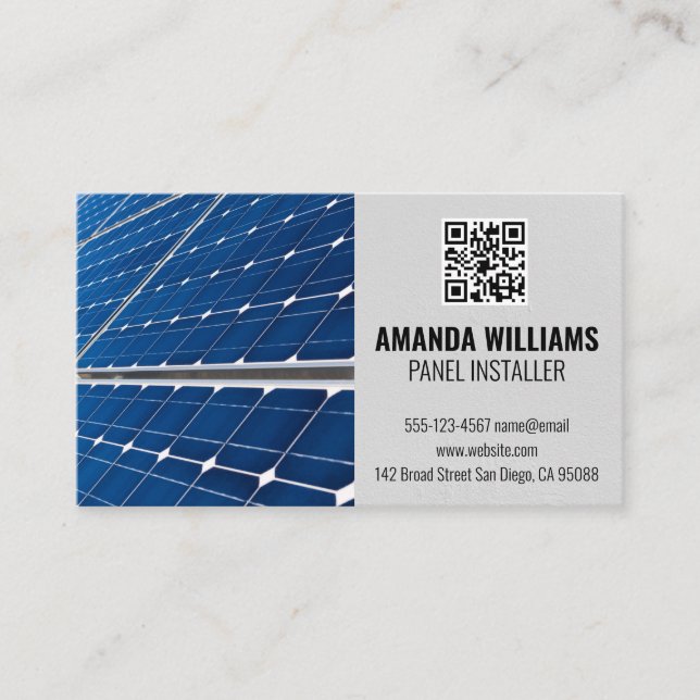 Solar Panels | QR Code Business Card (Front)