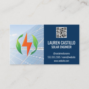 Solar Panels   QR Code   Clean Energy Logo Business Card