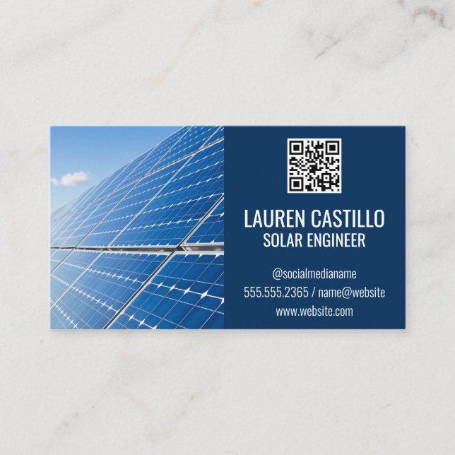 Solar Panels | QR Scan Code Business Card (Front)