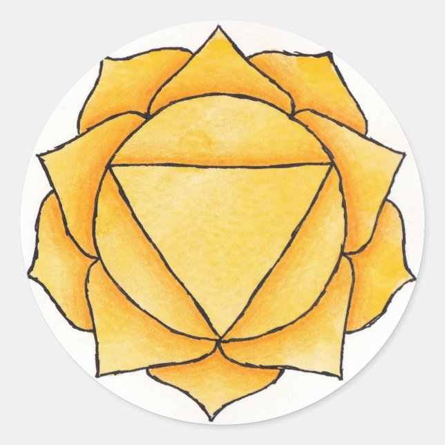 Solar Plexus Chakra Classic Round Sticker (Front)