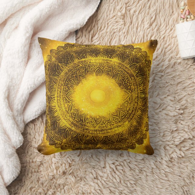 Solar Plexus Chakra Yellow Mandala Cushion (Blanket)