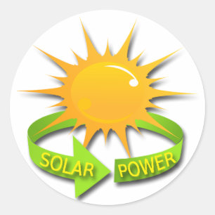 SOLAR POWER CLASSIC ROUND STICKER