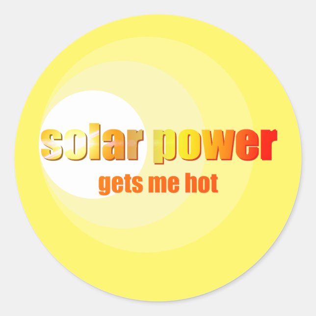 Solar Power Hot! Classic Round Sticker (Front)