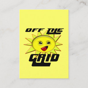 Solar Power Off-Grid Cute Cheerful Sun Design Business Card