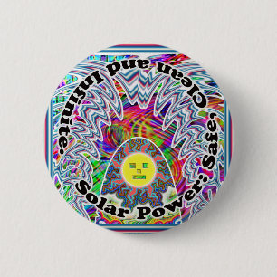 Solar Power: Safe, Clean and Infinite. Button