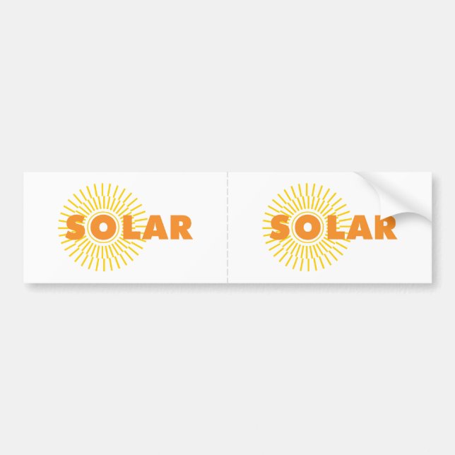 Solar Power Sun Bumper Sticker (Front)