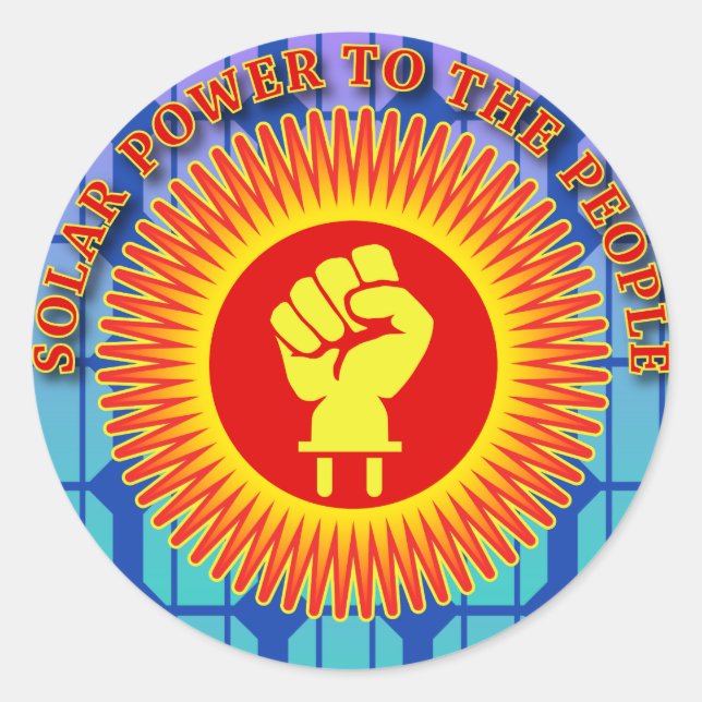 Solar Power to the People Classic Round Sticker (Front)