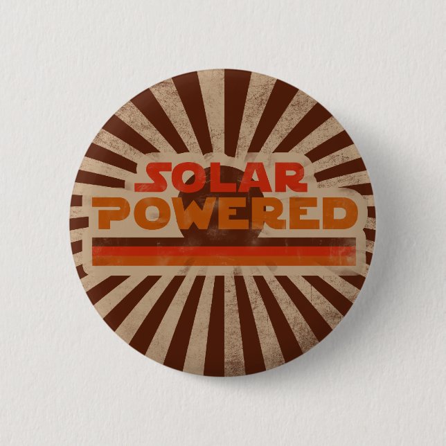 Solar Powered 6 Cm Round Badge (Front)