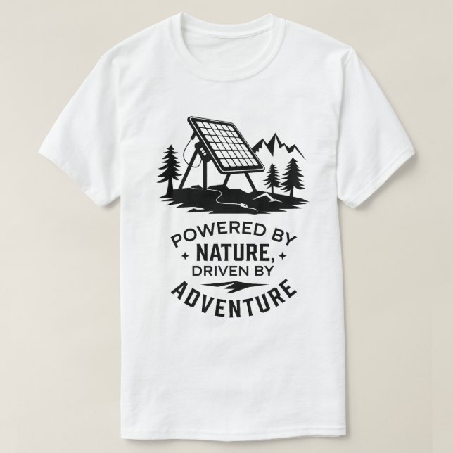 Solar Powered Camping Adventure Nature Design T-Shirt (Design Front)