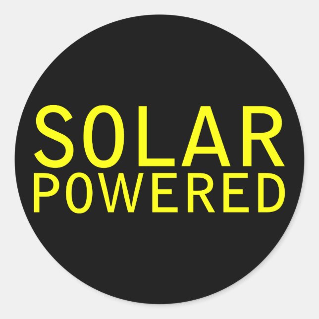 solar powered classic round sticker (Front)