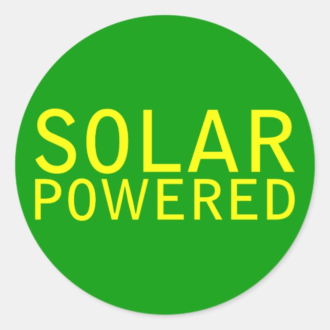 solar powered classic round sticker (Front)