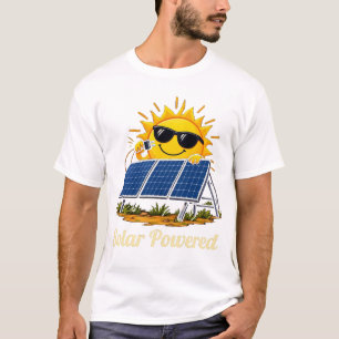 Solar Powered Cute Sun & Solar Panel T-Shirt