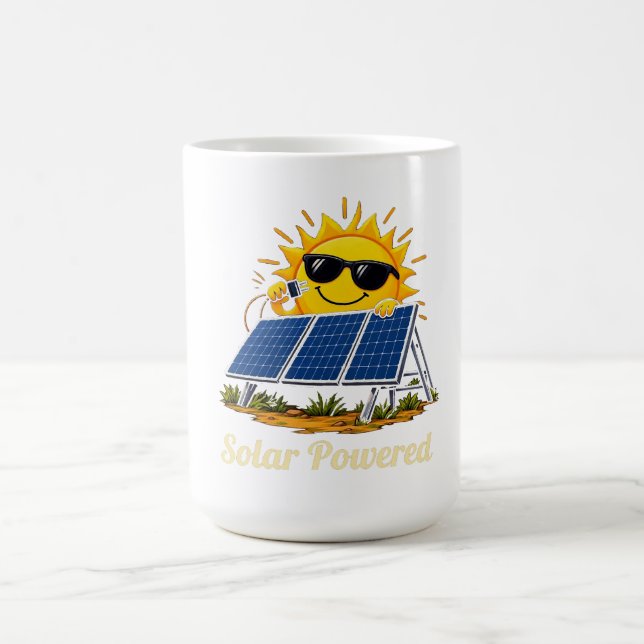Solar Powered Funny Sun & Solar Panel Coffee Mug (Center)