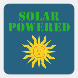 Solar Powered Square Sticker