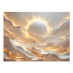 Solar Presence Unbound – Abstract Golden Horizon P Photo Print