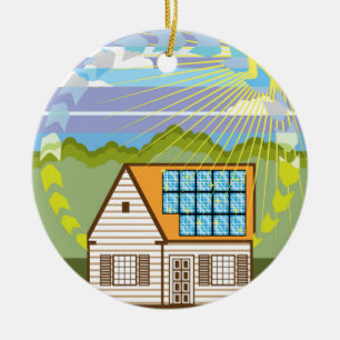 Solar Renewable Energy Eco Efficient Ceramic Tree Decoration