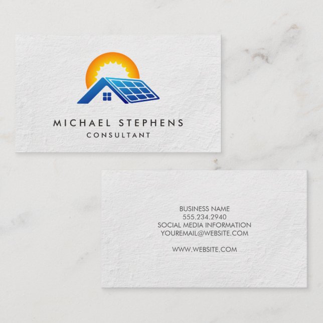 Solar Roofing Logo Business Card (Front/Back)