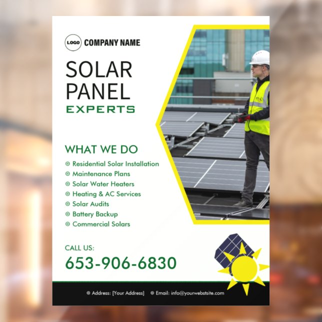 Solar Services Custom Window Cling (Sheet 2)