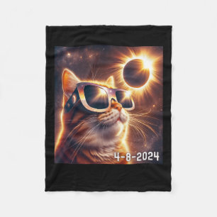 Solar Shirt 2024 Eclipse Wearing Gles  Fleece Blanket