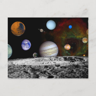 Solar Space System Planets Postcard