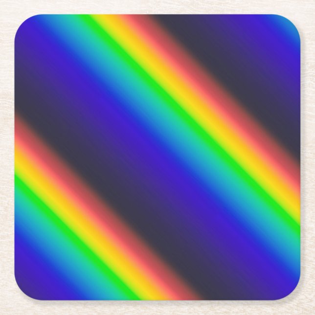 Solar Spectrum Diagonal Square Paper Coaster (Front)