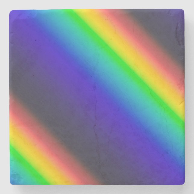 Solar Spectrum Diagonal Stone Coaster (Front)