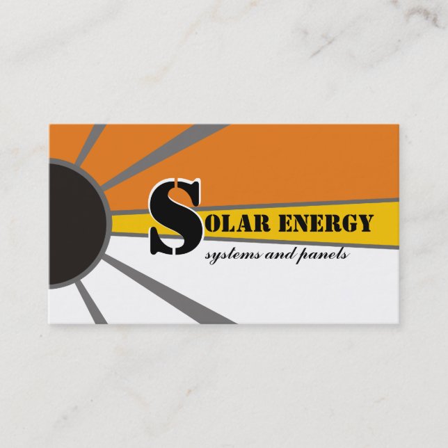 Solar/sun Energy/Power alternative sources Business Card (Front)