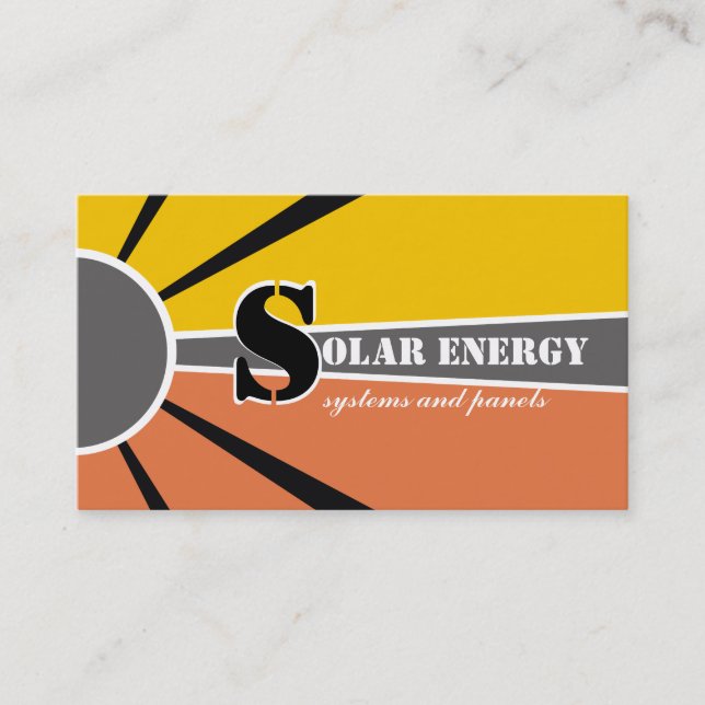 Solar/sun Energy/Power alternative sources Business Card (Front)