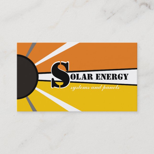 Solar/sun Energy/Power alternative sources Business Card (Front)